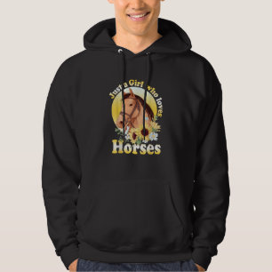 Just A Girl Who Loves Horses Riding Girls Hoodie