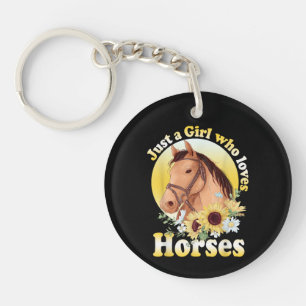 Just A Girl Who Loves Horses Riding Girls Key Ring