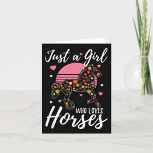 Just A Girl Who Loves Horses Shirt Women Horseback Card