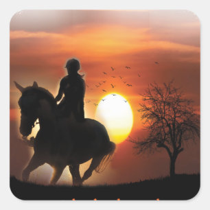 just a girl who loves horses square sticker