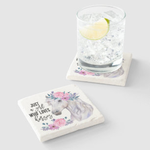 Just a Girl Who Loves Horses Stone Coaster