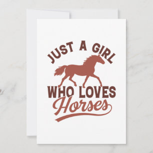 Just A Girl Who Loves Horses Thank You Card