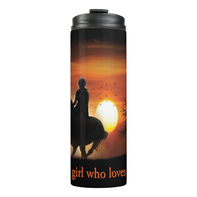 just a girl who loves horses thermal tumbler (Front)