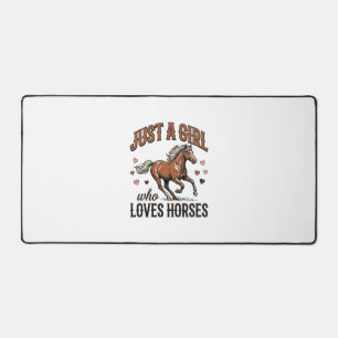 Just A Girl Who Loves Horses Vintage Horse Shirt_1 Desk Mat