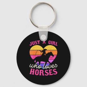 Just A Girl Who Loves Horses Women Cowgirl Animal Key Ring