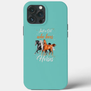 Just a Girl who loves Horses Women Horse Riding iPhone 13 Pro Max Case