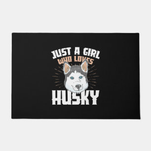 Just A Girl Who Loves Husky Doormat