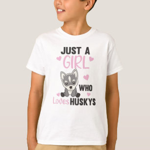 Just A Girl Who Loves Husky's Kawaii Dog Husky T-Shirt