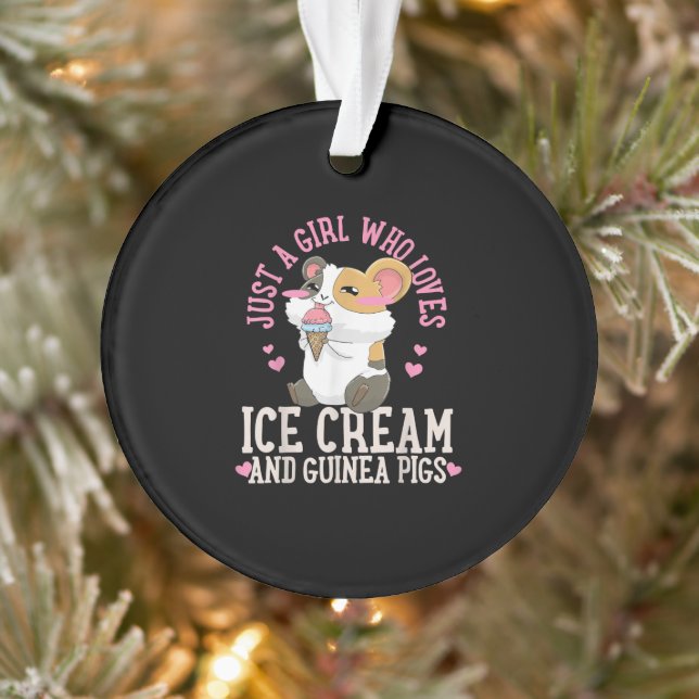 Just A Girl Who Loves Ice Cream And Guinea Pigs Ornament (Tree)