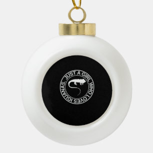 Just A Girl Who Loves Iguanas Gift For Women Lizar Ceramic Ball Christmas Ornament