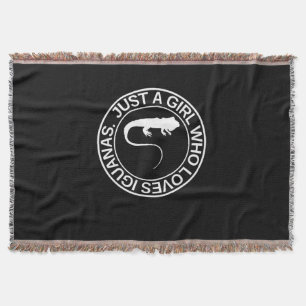 Just A Girl Who Loves Iguanas Gift For Women Lizar Throw Blanket