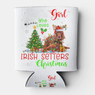 Just A Girl Who Loves Irish Setters And Xmas Santa Can Cooler