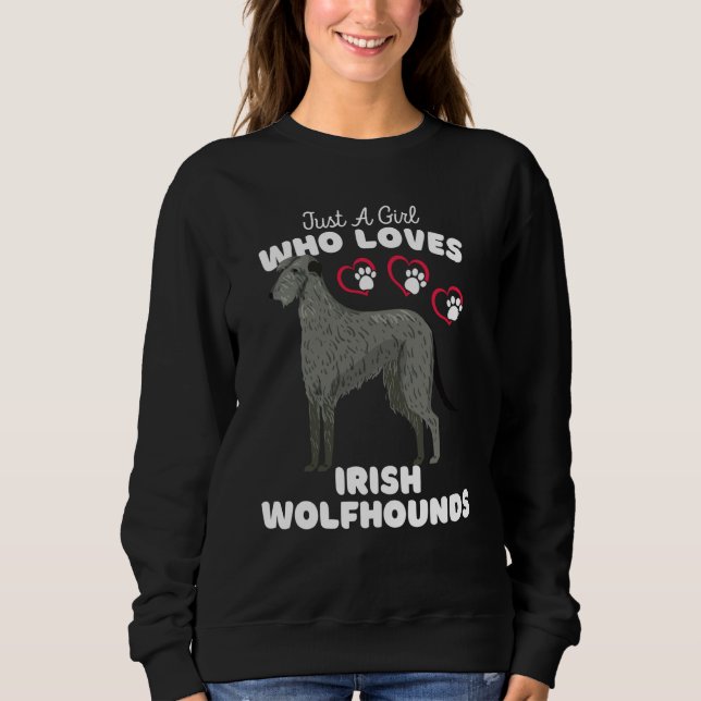 Just A Girl Who Loves Irish Wolfhounds Cute Kids T Sweatshirt (Front)