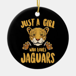 Just a Girl Who Loves Jaguars Funny Jaguar Women G Ceramic Ornament