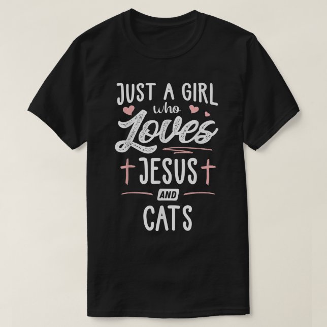 Just A Girl Who Loves Jesus And Cats Women  T-Shirt (Design Front)