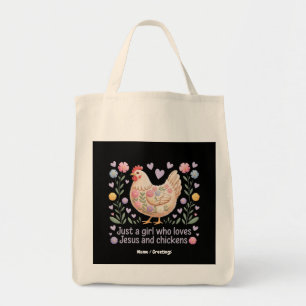 Just A Girl Who Loves Jesus And Chickens Tote Bag