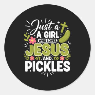 Just A Girl Who Loves Jesus And Ckles Classic Round Sticker