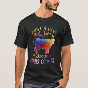 Just A Girl Who Loves Jesus And Cows Christian Far T-Shirt