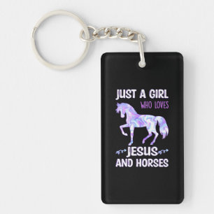 Just a Girl who loves Jesus and Horses Christian Key Ring