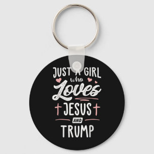 Just A Girl Who Loves Jesus And Trump Christmas 20 Key Ring