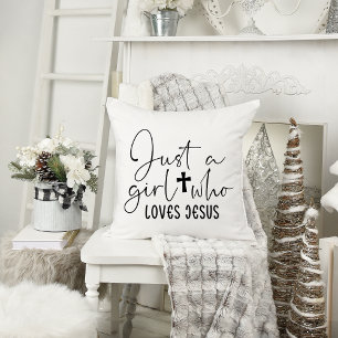 Just A Girl Who Loves Jesus Personalised Cushion