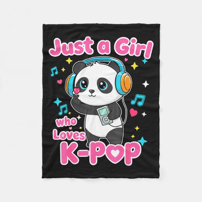 Just A Girl Who Loves K-p Cute Panda  Fleece Blanket (Front)