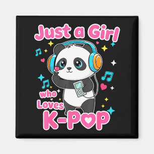 Just A Girl Who Loves K-p Cute Panda  Magnet