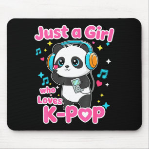 Just A Girl Who Loves K-p Cute Panda Mouse Pad