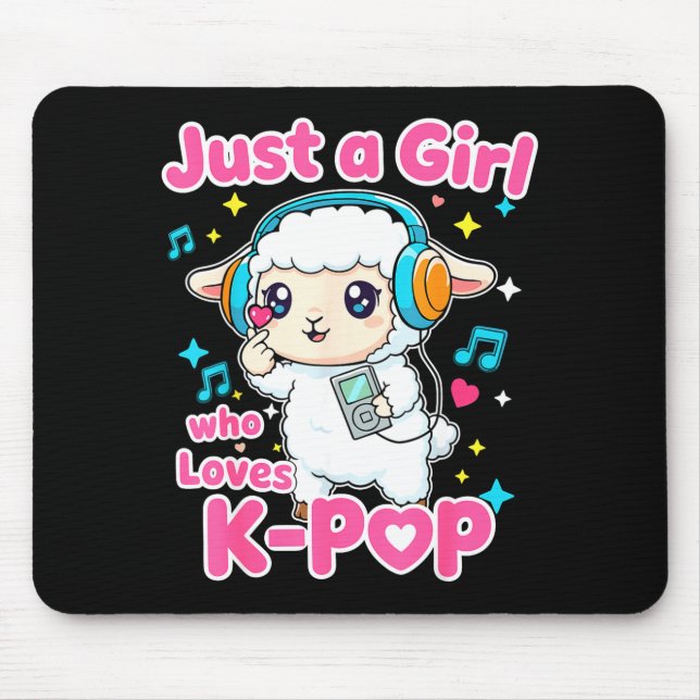 Just A Girl Who Loves K-p Cute Sheep  Mouse Pad (Front)