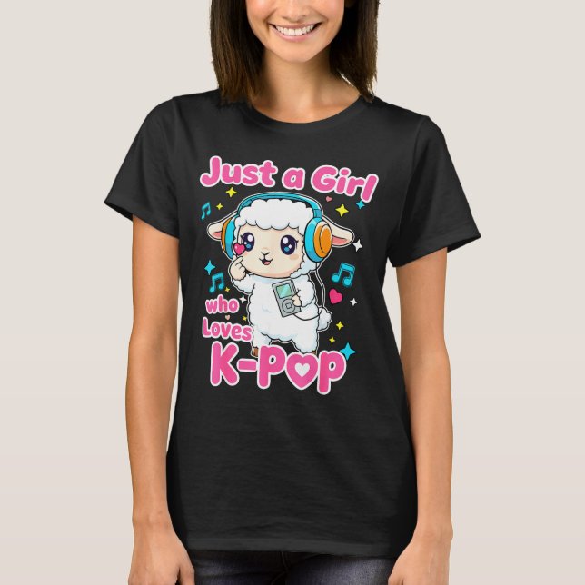 Just A Girl Who Loves K-p Cute Sheep  T-Shirt (Front)
