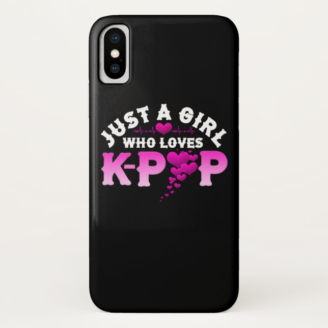 Just A Girl Who Loves K-Pop Finger Heart KPop Case-Mate iPhone Case (Back)
