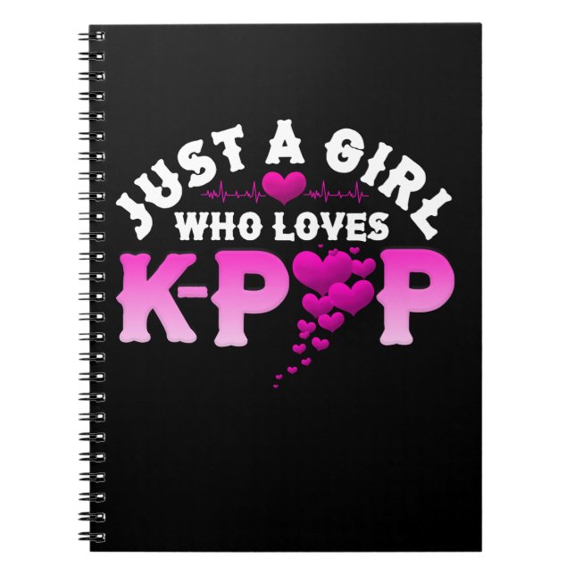 Just A Girl Who Loves K-Pop Finger Heart KPop Notebook (Front)