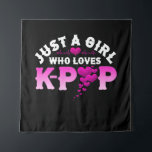 Just A Girl Who Loves K-Pop Finger Heart KPop Tapestry<br><div class="desc">Just A Girl Who Loves K-Pop design. Korean culture is taking the states by storm. For boys,  girls,  and all kpop kids. Be part of the action & stan this design. Perfect companion for k-drama and chill or binging your favourite k-pop music.</div>