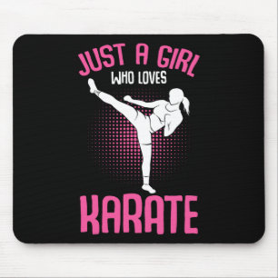Just A Girl Who Loves Karate Kids Girls  Mouse Pad