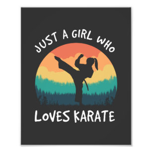 Just a Girl Who Loves Karate - Retro Karate Girl Photo Print
