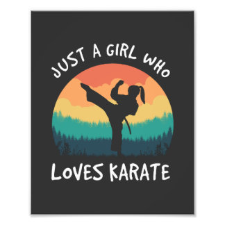 Just a Girl Who Loves Karate - Retro Karate Girl Photo Print