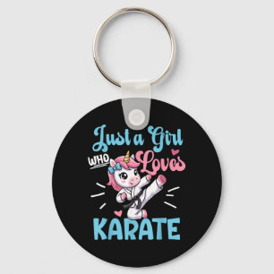 Just A Girl Who Loves Karate Taekwondo Unicorn Key Ring