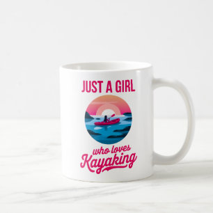 Just a Girl Who Loves Kayaking Sunset Art Coffee Mug