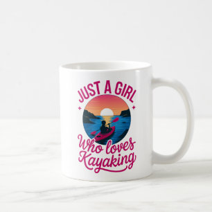 Just a Girl Who Loves Kayaking Sunset Design Coffee Mug