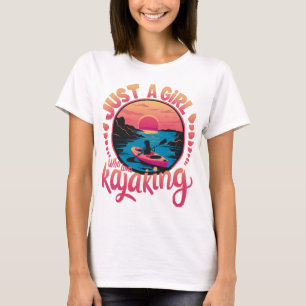 Just a Girl Who Loves Kayaking Sunset Design T-Shirt