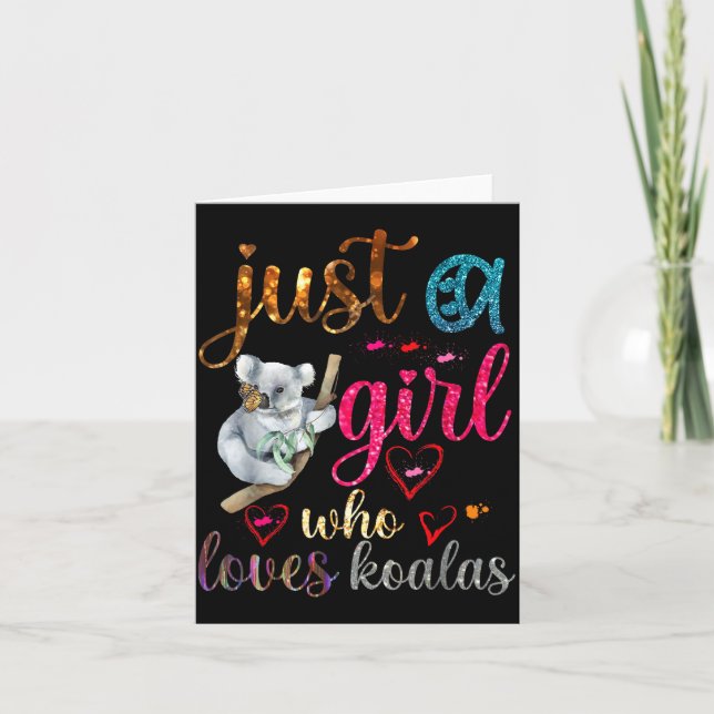 Just A Girl Who Loves Koala Bear Dad Mom Boy Koala Card (Front)