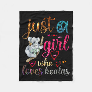 Just A Girl Who Loves Koala Bear Dad Mom Boy Koala Fleece Blanket