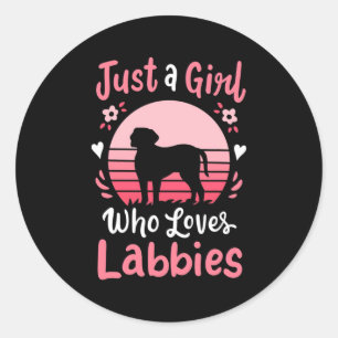 Just A Girl Who Loves Labrador Retriever Classic Round Sticker