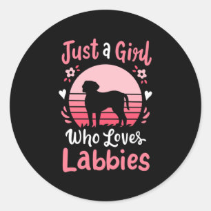 Just A Girl Who Loves Labrador Retriever Classic Round Sticker