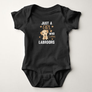 Just A Girl who loves Labradors Kawaii Dogs Baby Bodysuit