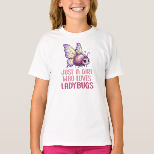 Just A Girl Who Loves Ladybugs Kids T-Shirt