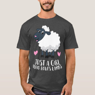 Just a Girl Who Loves Lambs Cute Sheep Girl T-Shirt