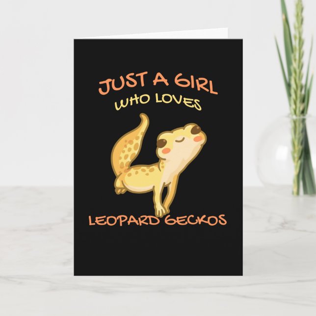 Just A Girl Who Loves Leopard Gecko Gekko Lizard Card (Front)