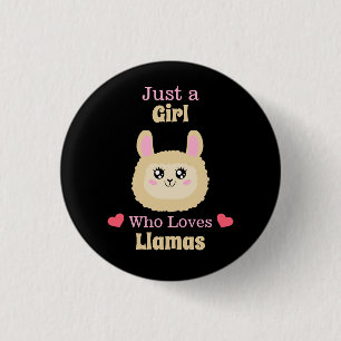 Just A Girl Who Loves Llamas 3 Cm Round Badge