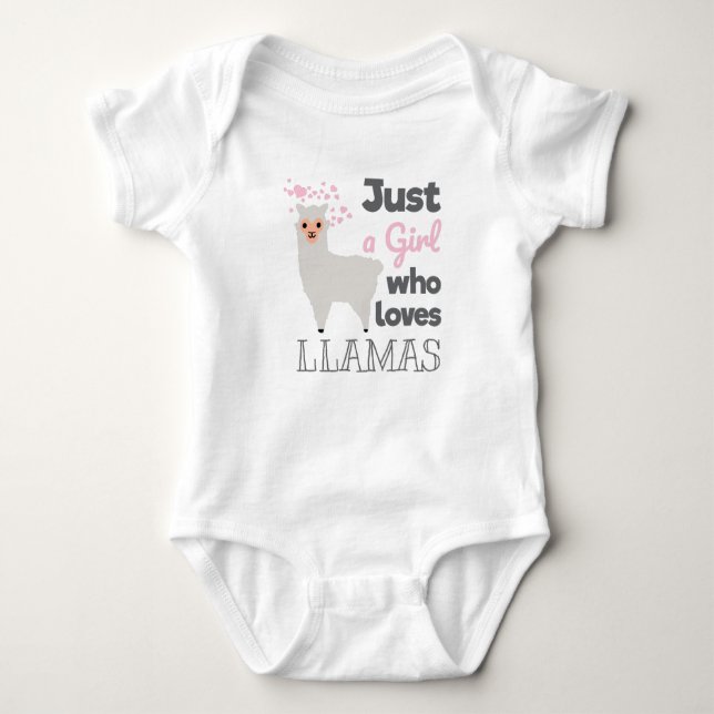 Just A Girl Who Loves Llamas Baby Bodysuit (Front)